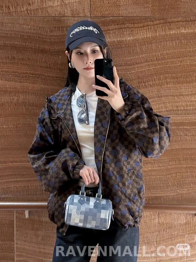 루이비통 루이비통 다미에 폴카 도트 체크 방풍 재킷 상세 이미지
