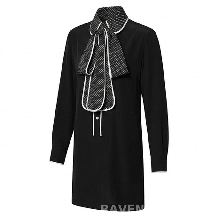 루이비통 루이비통 도트 타이넥 파이핑 원피스 상세 이미지