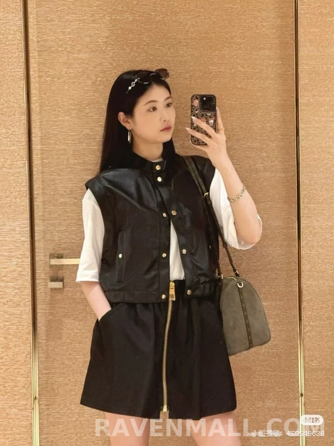 루이비통 루이비통 레더 크롭 베스트 상세 이미지