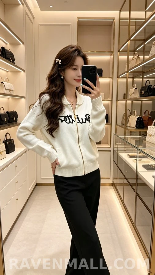 루이비통 루이비통 레터링 숄카라 가디건 상세 이미지