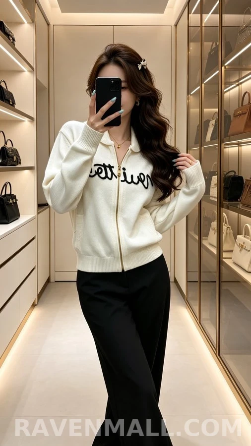 루이비통 루이비통 레터링 숄카라 가디건 상세 이미지