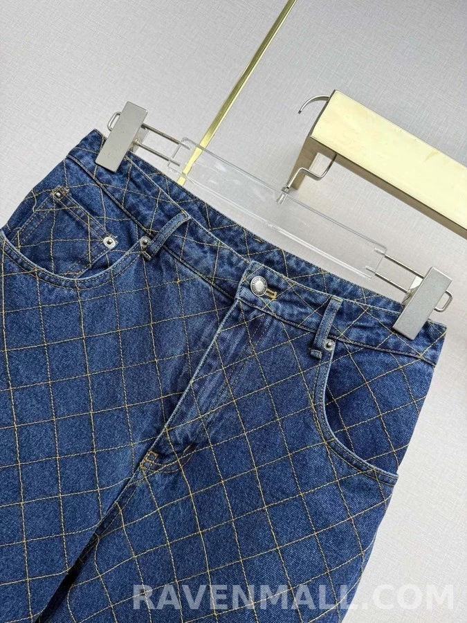 루이비통 루이비통 마름모 퀼팅 데님 팬츠 상세 이미지