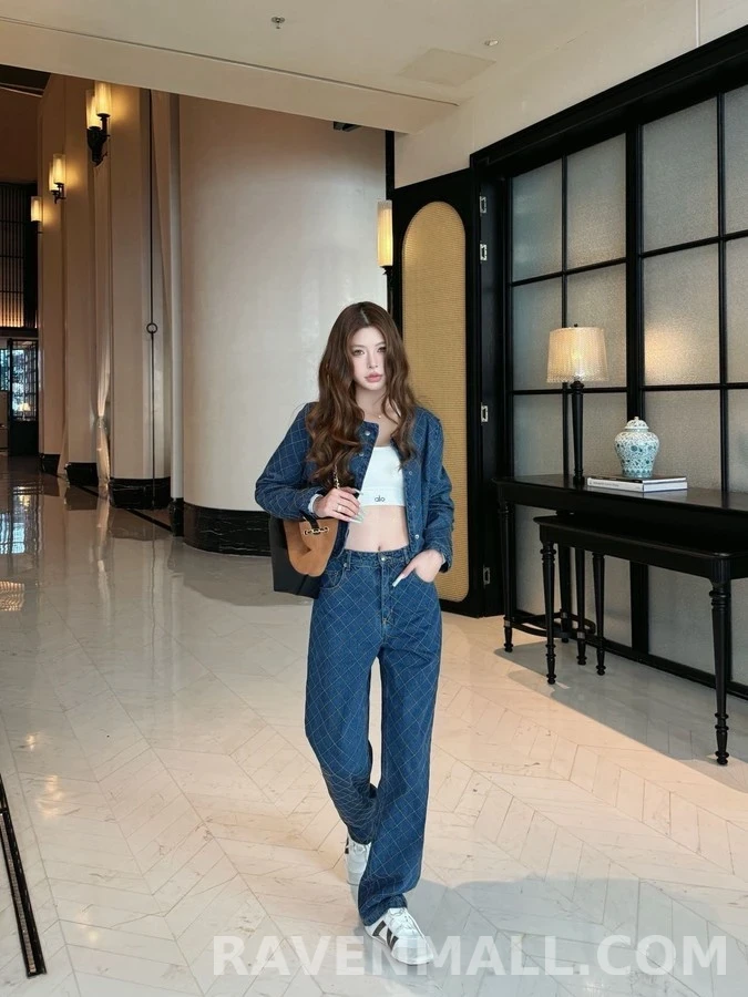 루이비통 루이비통 마름모 퀼팅 데님 팬츠 상세 이미지