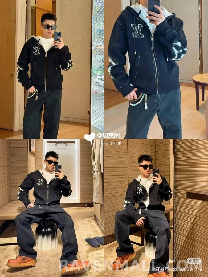 루이비통 루이비통 면 연결 후드 집업 상세 이미지