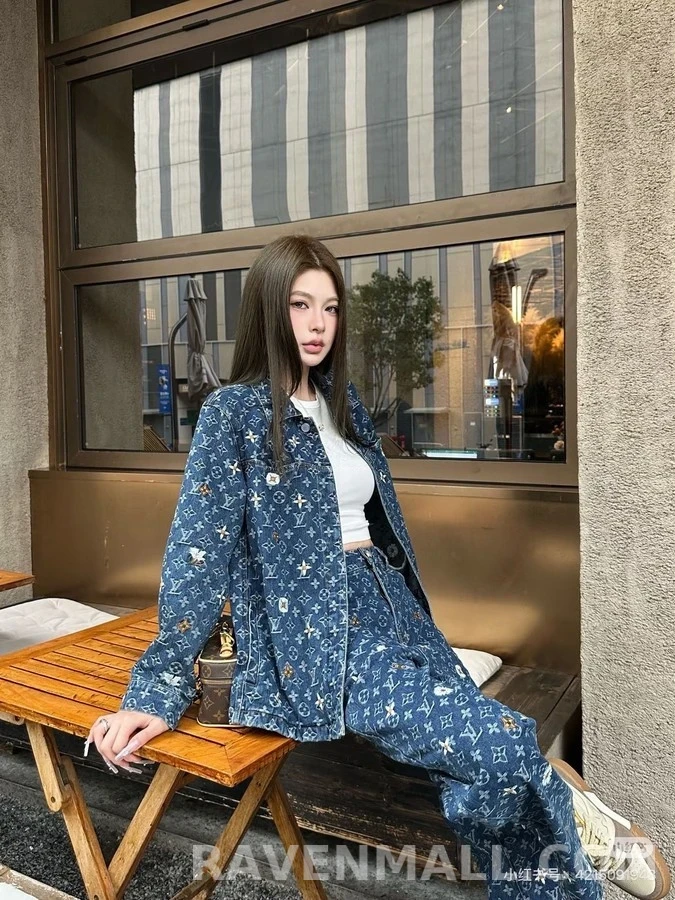 루이비통 루이비통 모노그램 데이지 자수 데님 자켓 상세 이미지