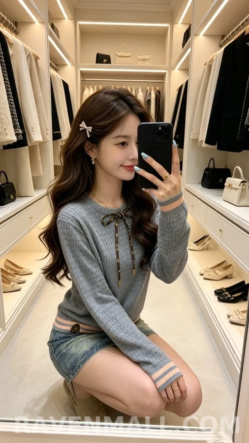 루이비통 루이비통 모노그램 드로스트링 텍스처 니트 상세 이미지