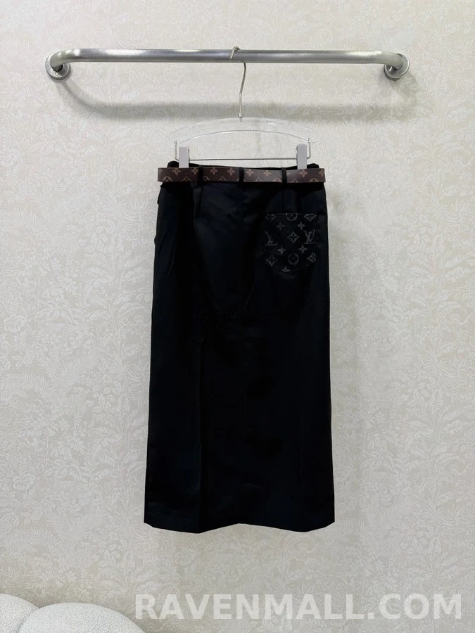 루이비통 루이비통 모노그램 벨트 지퍼 슬릿 스커트 상세 이미지
