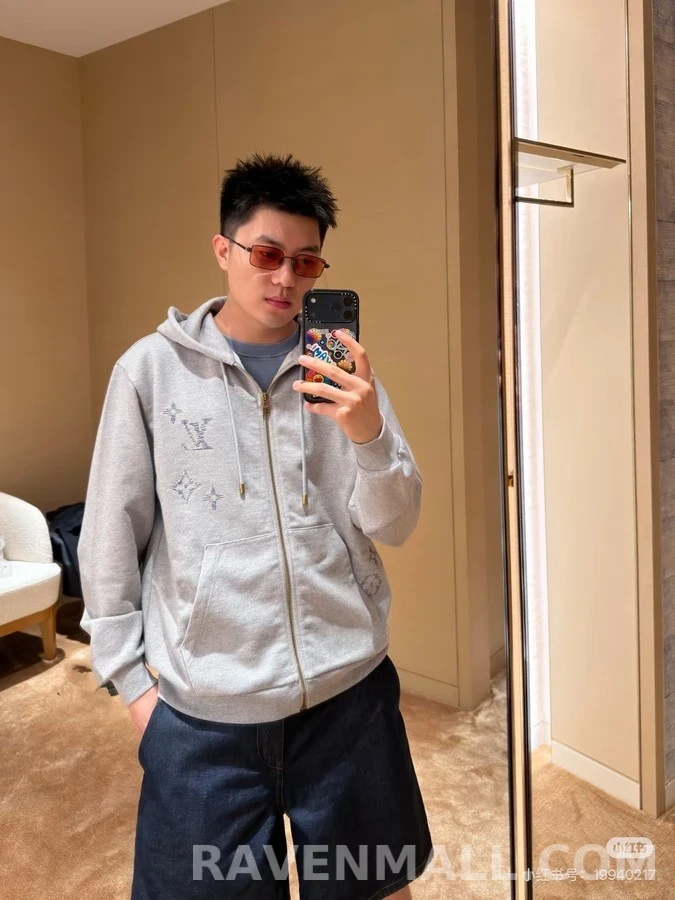 루이비통 루이비통 엠브로이더드 시그니처 지퍼 후디 상세 이미지