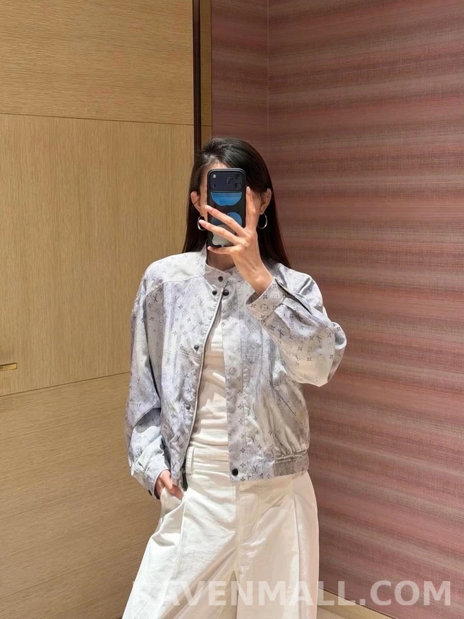 루이비통 루이비통 모노그램 워시드 실크 자켓 상세 이미지