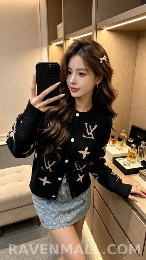 루이비통 루이비통 모노그램 자수 니트 가디건 상세 이미지