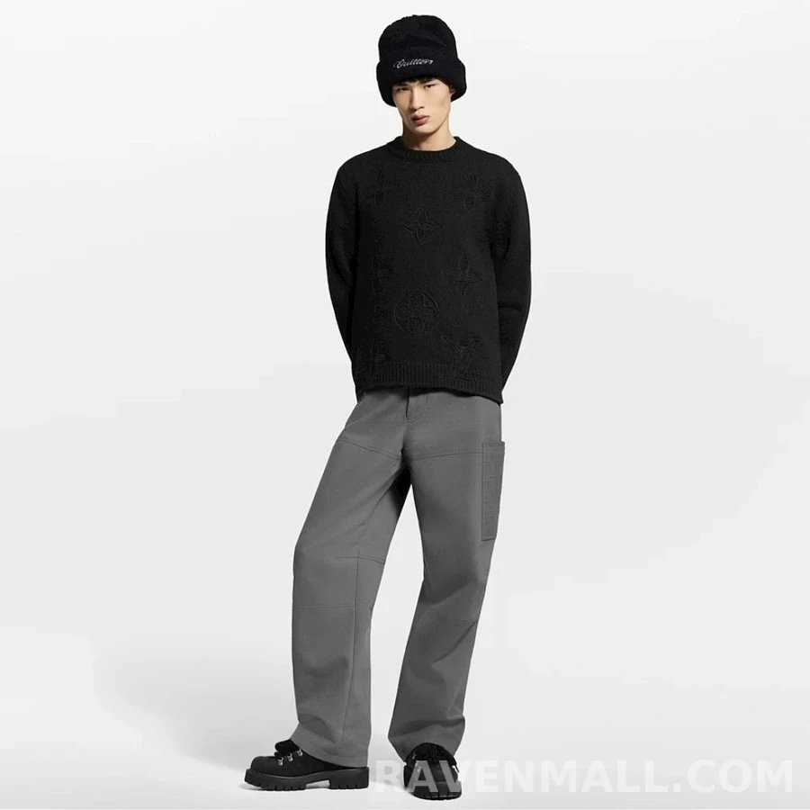 루이비통 루이비통 모노그램 자수 라운드넥 니트 상세 이미지