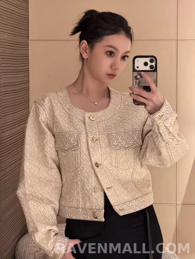 루이비통 루이비통 모노그램 자카드 라운드넥 자켓 상세 이미지