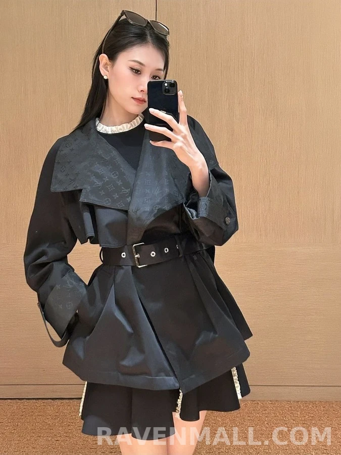 루이비통 루이비통 모노그램 칼라 커프스 숏 트렌치코트 상세 이미지