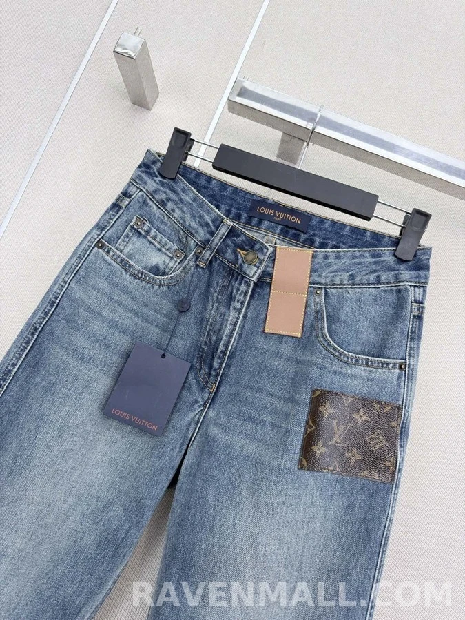 루이비통 루이비통 모노그램 패치 스트레이트 팬츠 상세 이미지