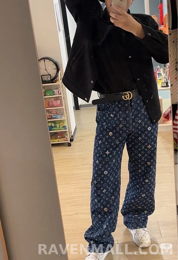 루이비통 루이비통 모노그램 플라워 데님 팬츠 상세 이미지