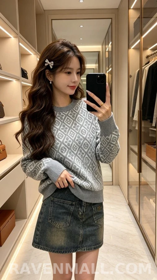 루이비통 루이비통 모노그램 플라워 자카드 니트 상세 이미지