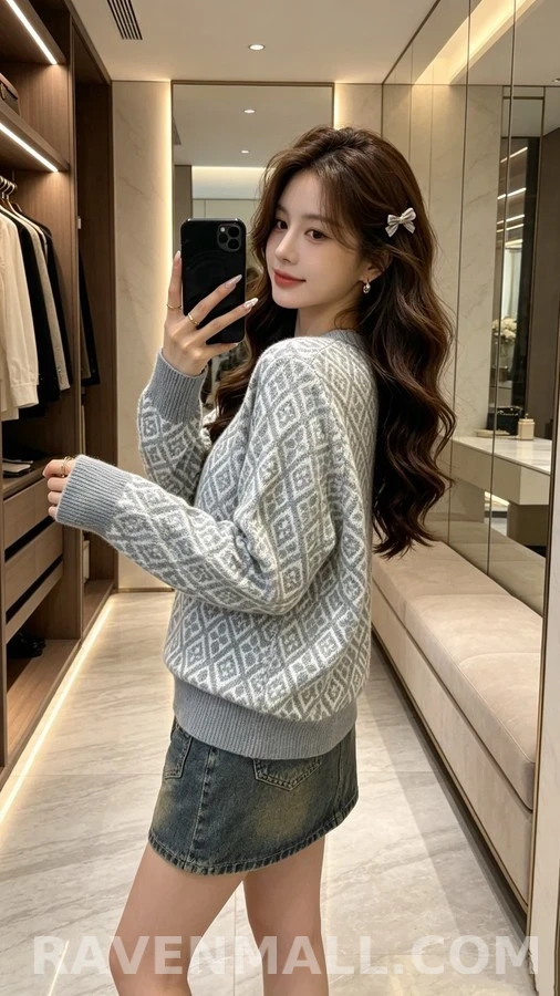 루이비통 루이비통 모노그램 플라워 자카드 니트 상세 이미지