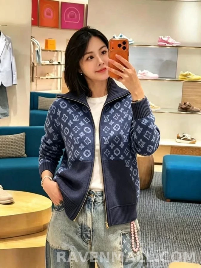 루이비통 루이비통 모노그램 하프넥 니트 집업 상세 이미지