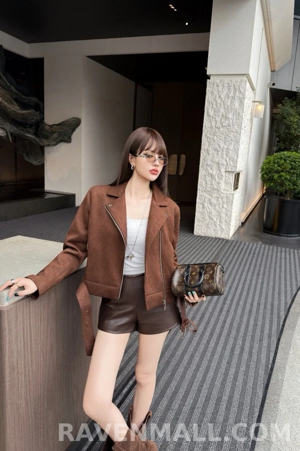 루이비통 루이비통 스웨이드 벨티드 바이커 자켓 상세 이미지