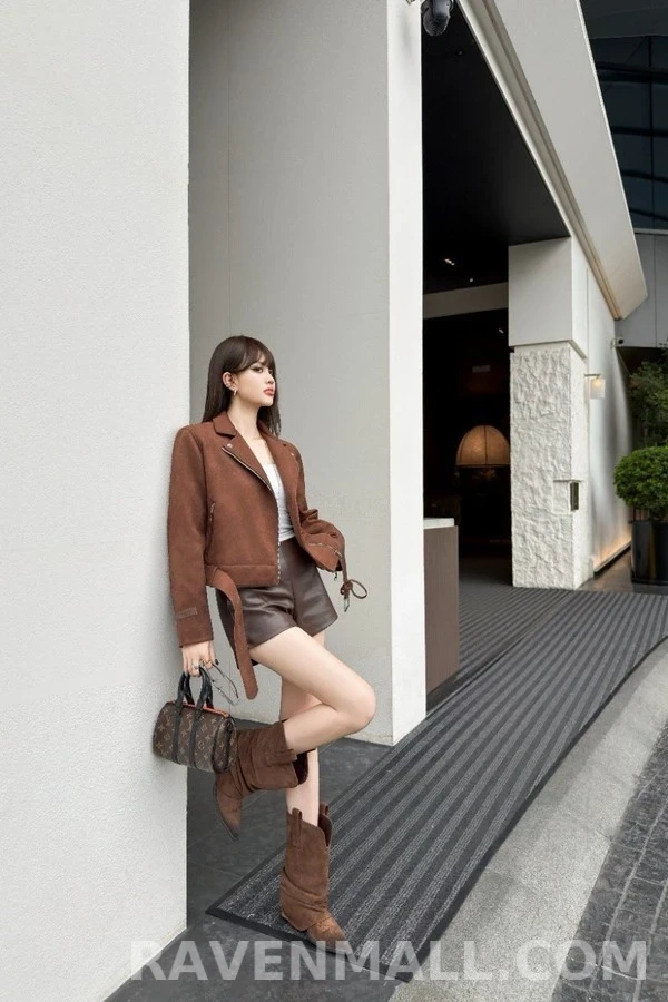 루이비통 루이비통 스웨이드 벨티드 바이커 자켓 상세 이미지