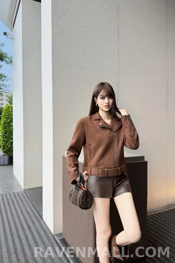 루이비통 루이비통 스웨이드 벨티드 바이커 자켓 상세 이미지