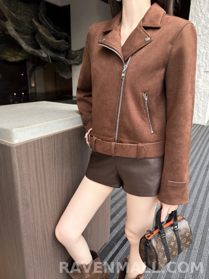 루이비통 루이비통 스웨이드 벨티드 바이커 자켓 상세 이미지