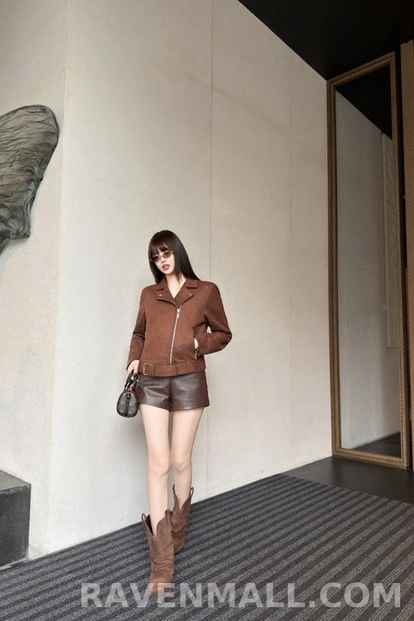 루이비통 루이비통 스웨이드 벨티드 바이커 자켓 상세 이미지