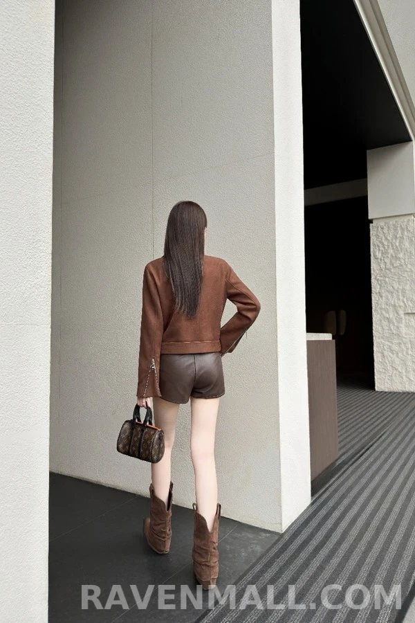 루이비통 루이비통 스웨이드 벨티드 바이커 자켓 상세 이미지