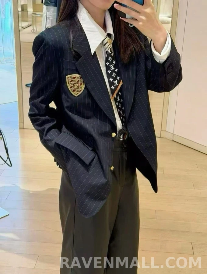 루이비통 루이비통 스트라이프 엠블럼 블레이저 상세 이미지