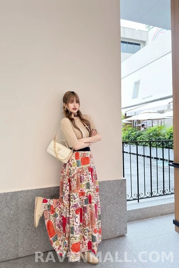 루이비통 루이비통 오브제 프린트 밴딩 스커트 상세 이미지