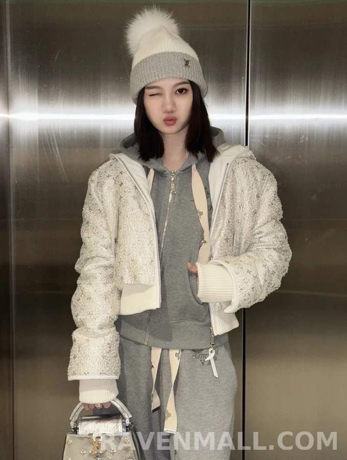 루이비통 루이비통 은빛 모노그램 트위드 후드 집업 상세 이미지