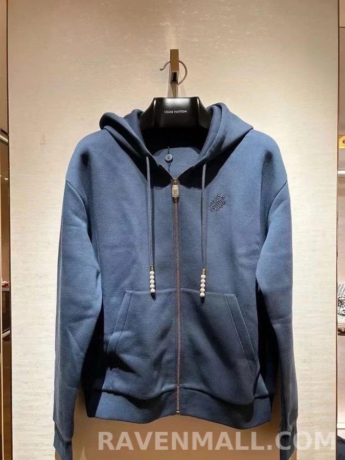루이비통 루이비통 자수 로고 드로스트링 후드 집업 상세 이미지