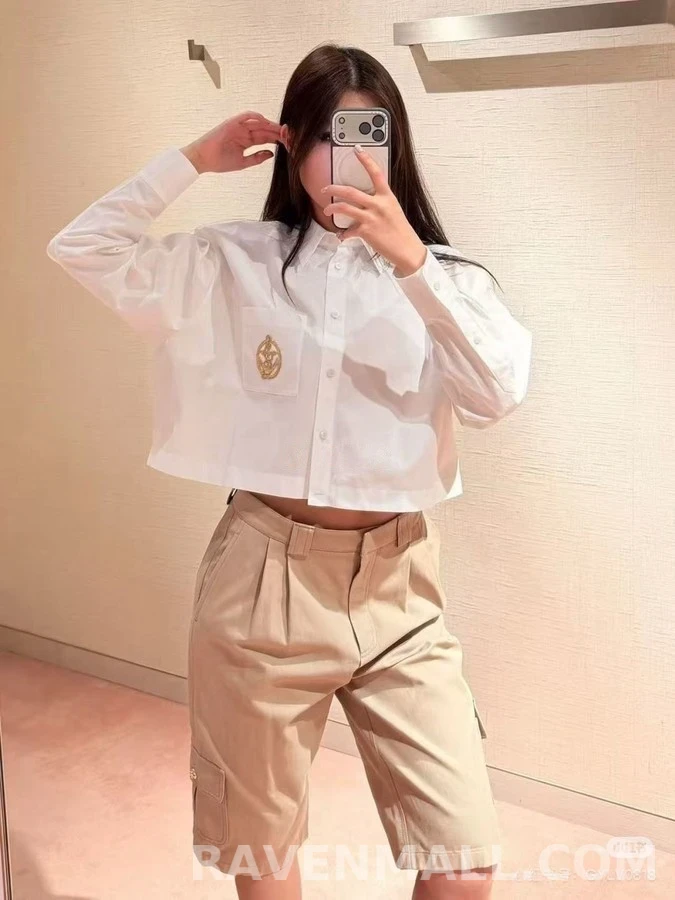 루이비통 루이비통 자수 크롭 셔츠 상세 이미지