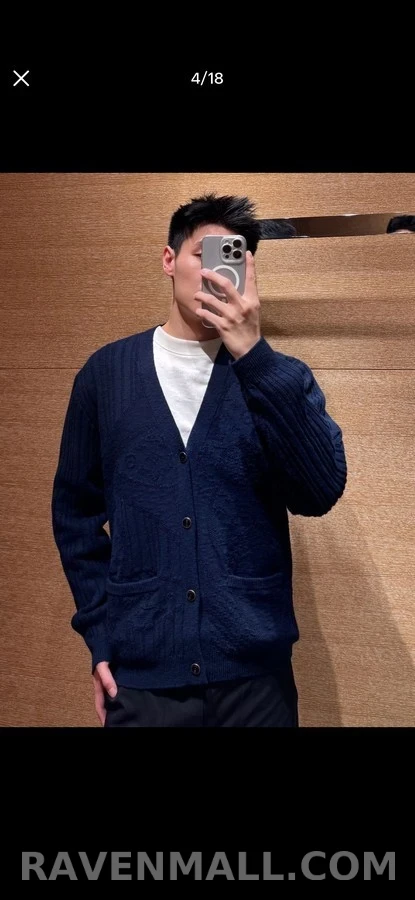 루이비통 루이비통 자카드 브이넥 가디건 상세 이미지