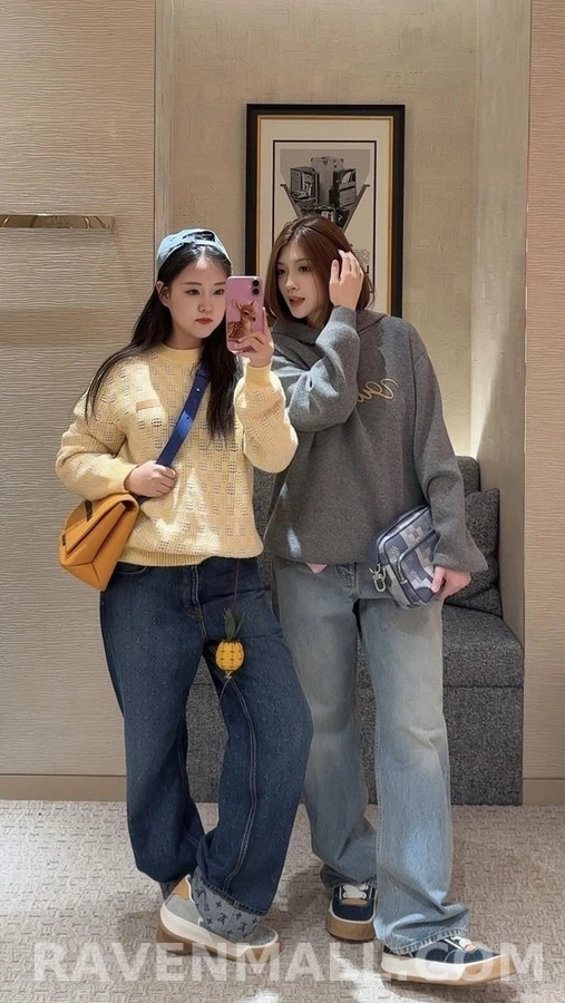 루이비통 루이비통 체크 자카드 니트 스웨터 상세 이미지