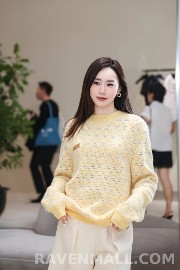 루이비통 루이비통 체크 자카드 니트 스웨터 상세 이미지