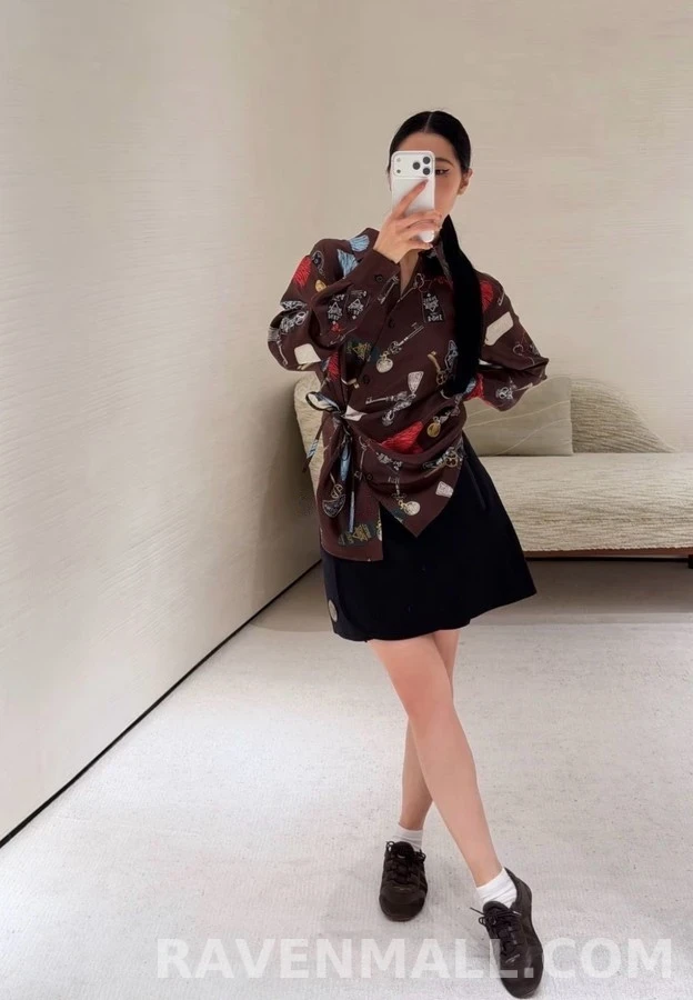 루이비통 루이비통 키 태슬 프린트 타이 셔츠 상세 이미지
