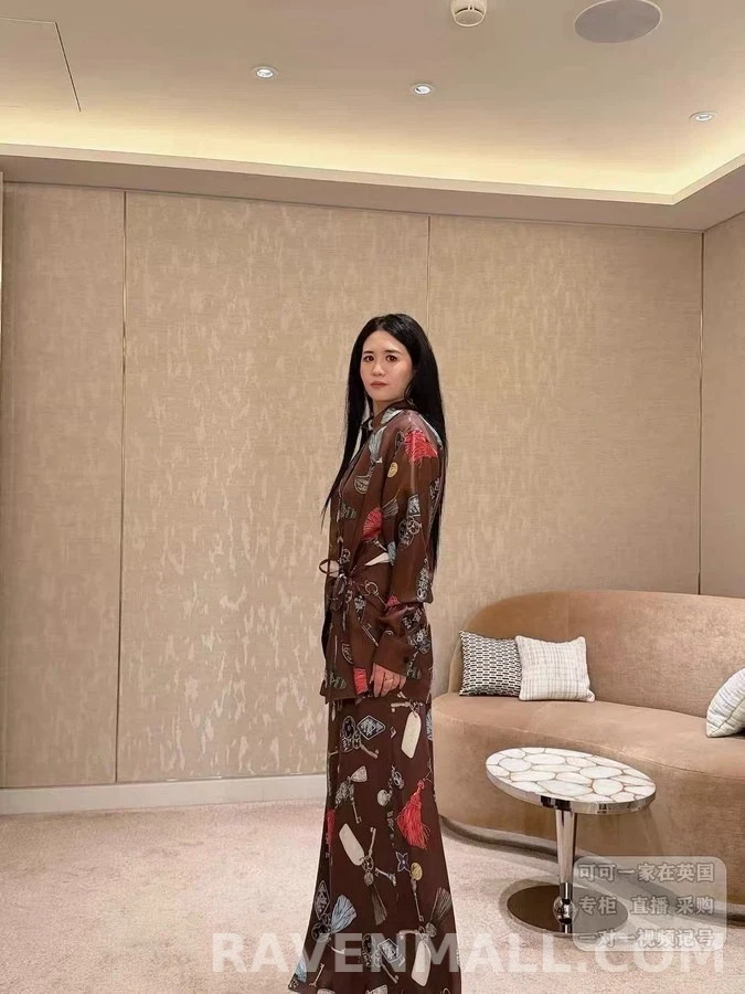 루이비통 루이비통 키 태슬 프린트 타이 셔츠 상세 이미지