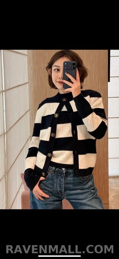 루이비통 루이비통 펀칭 모노그램 스트라이프 가디건 상세 이미지