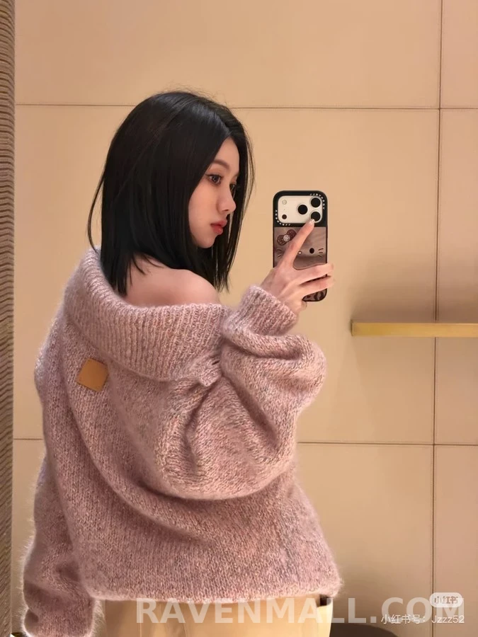 루이비통 루이비통 핑크 컬러 스티치 니트 가디건 상세 이미지