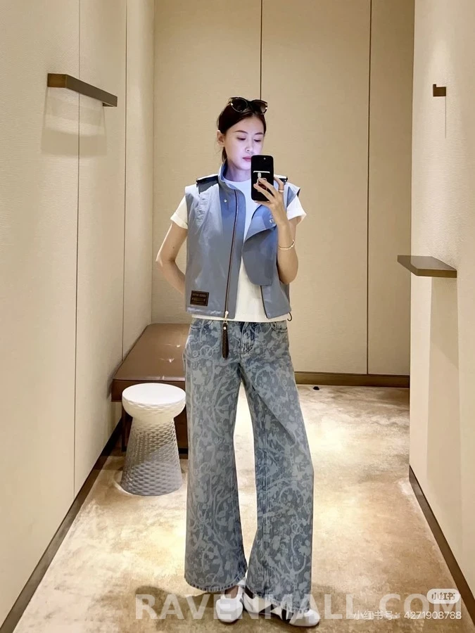 루이비통 루이비통 항해 패턴 와이드 데님 팬츠 상세 이미지