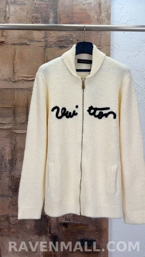 루이비통 루이비통 Vui tton 레터링 울 혼방 집업 니트 상세 이미지