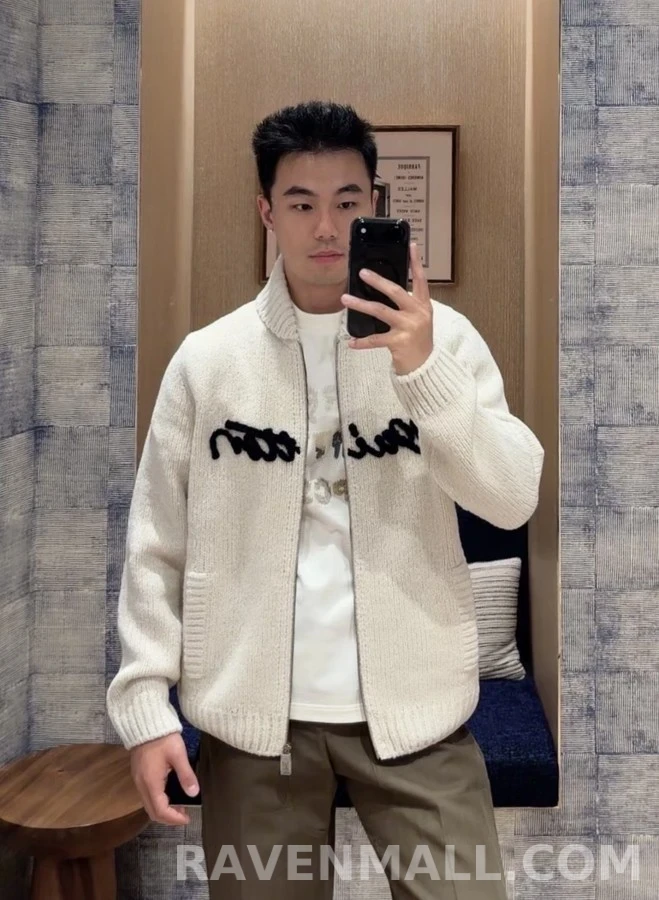 루이비통 루이비통 Vui tton 레터링 울 혼방 집업 니트 상세 이미지