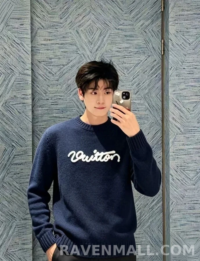 루이비통 루이비통 Vuitton 레터링 라운드넥 니트 상세 이미지