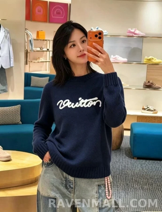 루이비통 루이비통 Vuitton 레터링 라운드넥 니트 상세 이미지