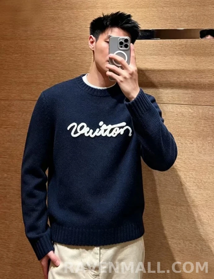 루이비통 루이비통 Vuitton 레터링 라운드넥 니트 상세 이미지