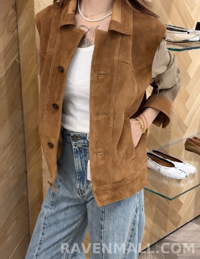 메종 마르지엘라 메종마르지엘라 레트로 스웨이드 배색 자켓 상세 이미지