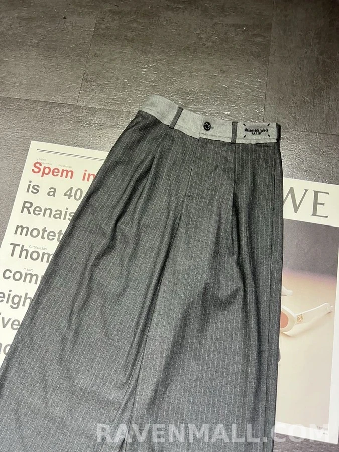 메종 마르지엘라 메종마르지엘라 배색 웨이스트 자수 팬츠 상세 이미지