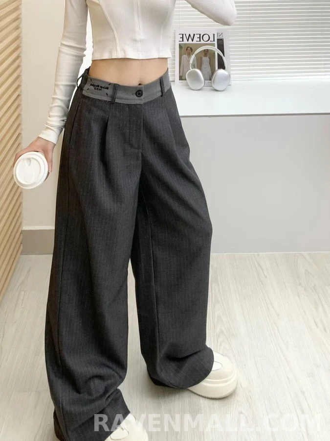 메종 마르지엘라 메종마르지엘라 배색 웨이스트 자수 팬츠 상세 이미지