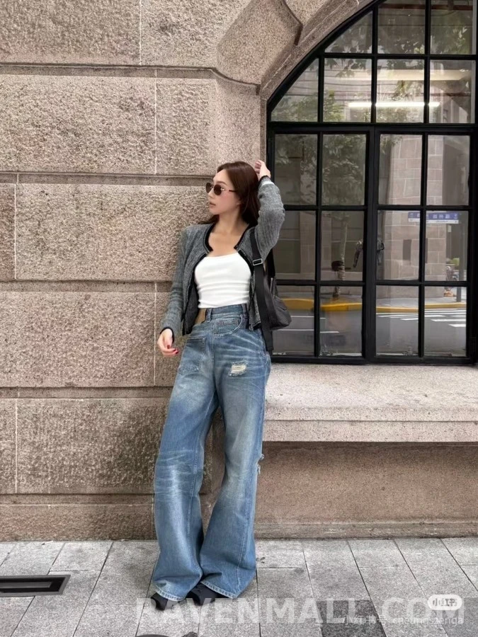 메종 마르지엘라 메종마르지엘라 컷아웃 와이드 데님 팬츠 상세 이미지